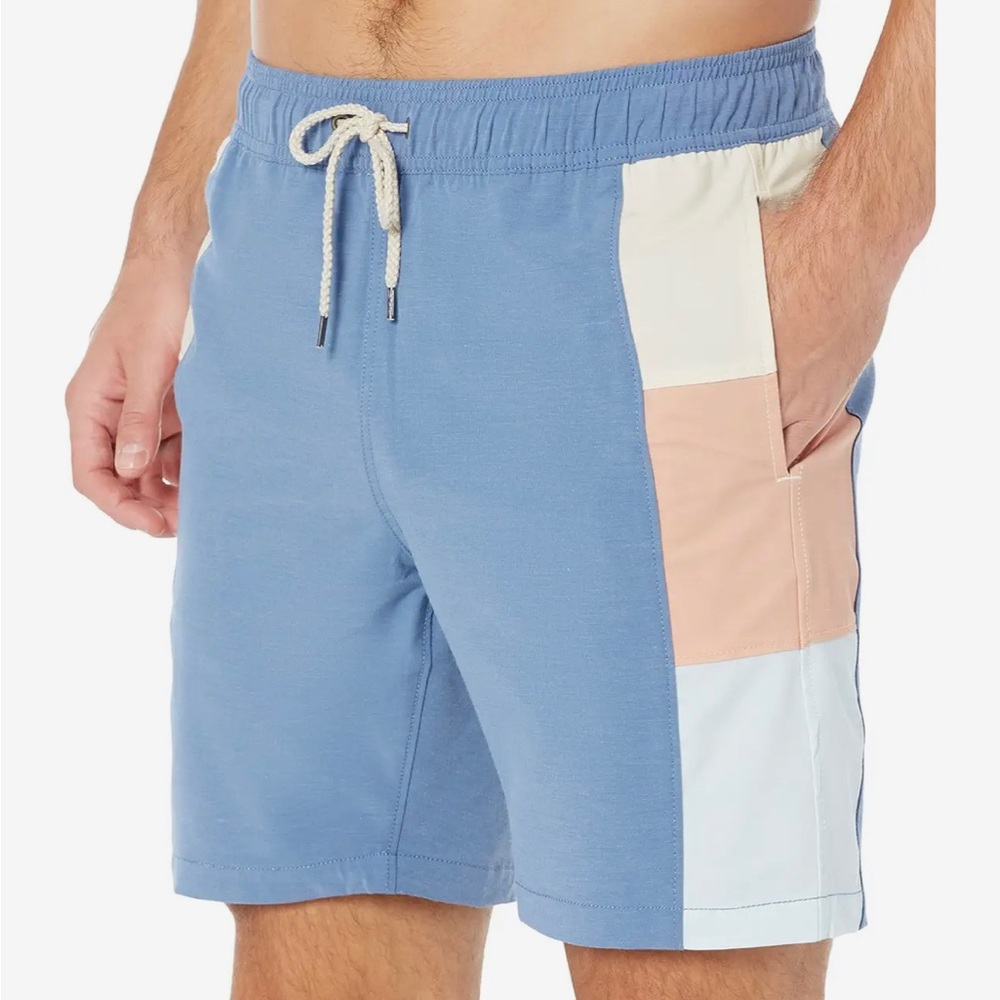 Faherty Men’s Beacon Multicolor Colorblock Swim Trunks Size Large